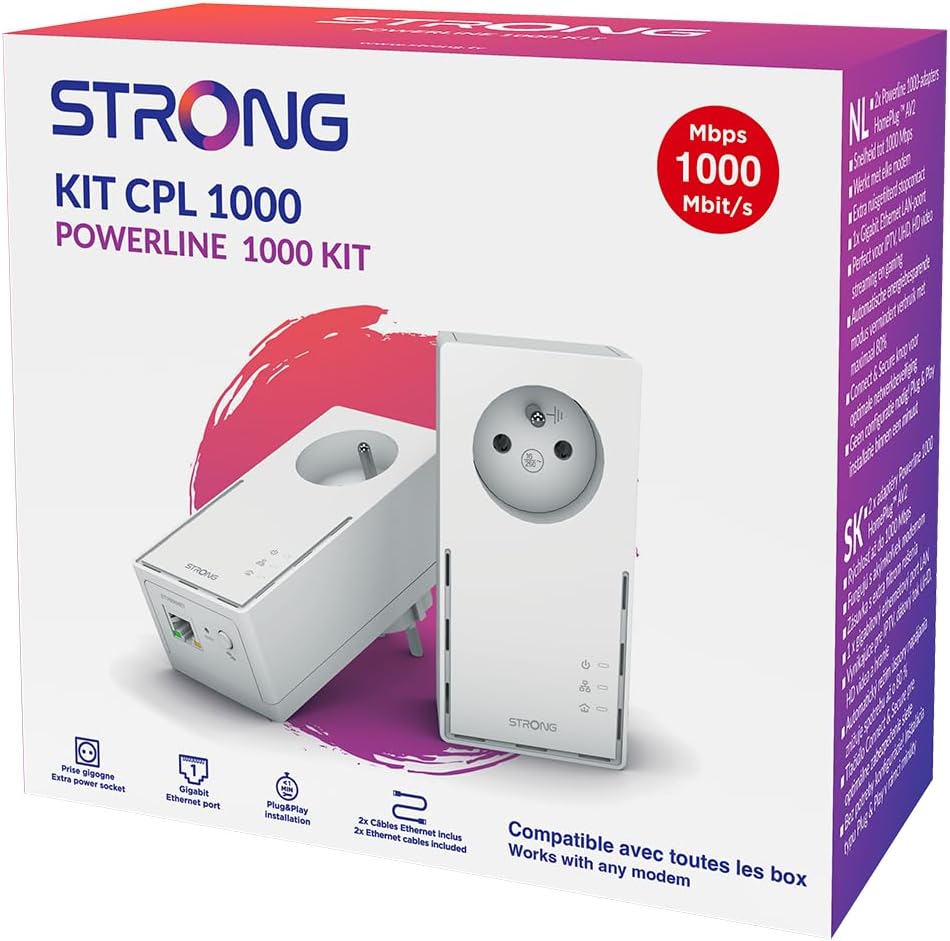 STRONG Powerline 1000 Kit Duo Prises CPL Kit CPL 1000 Mbps
