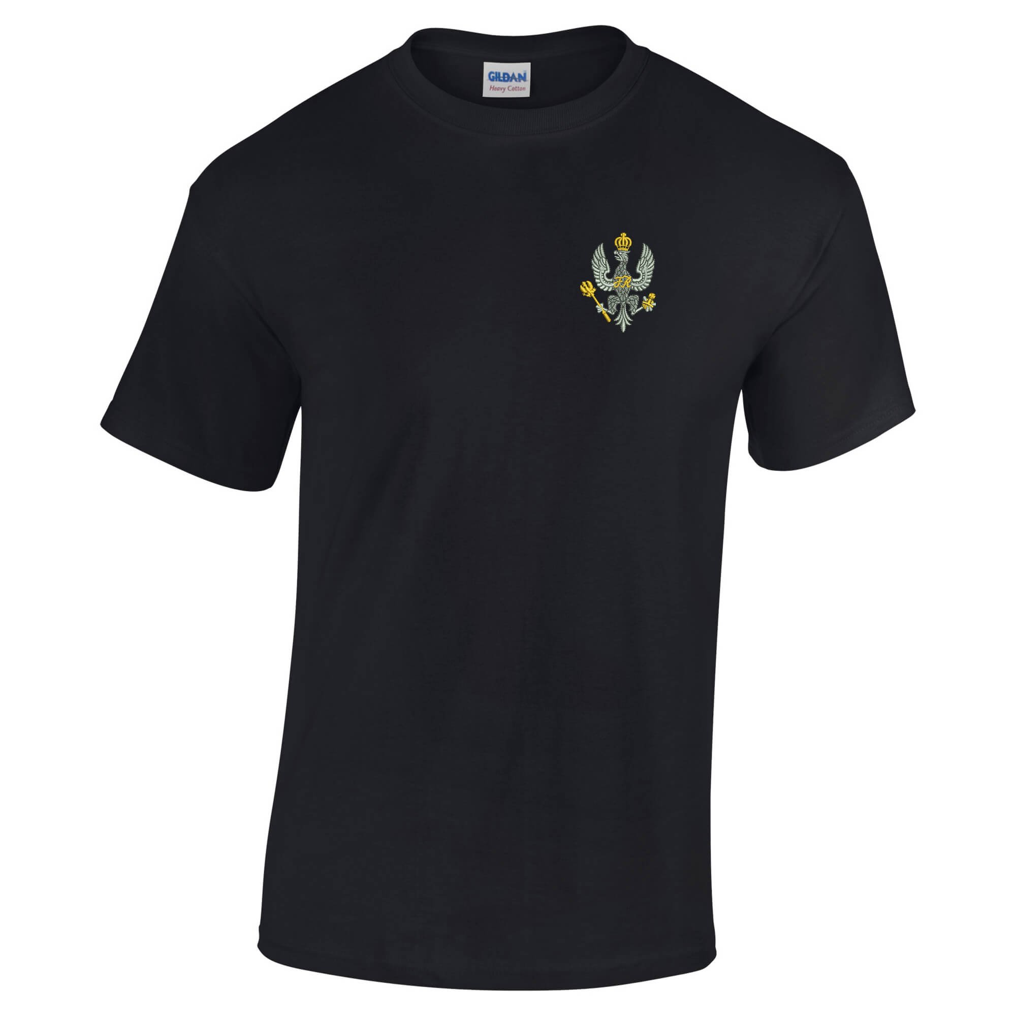 Pineapple Joe's Men's Black Kings Royal Hussars Embroidered T-Shirt - X Large