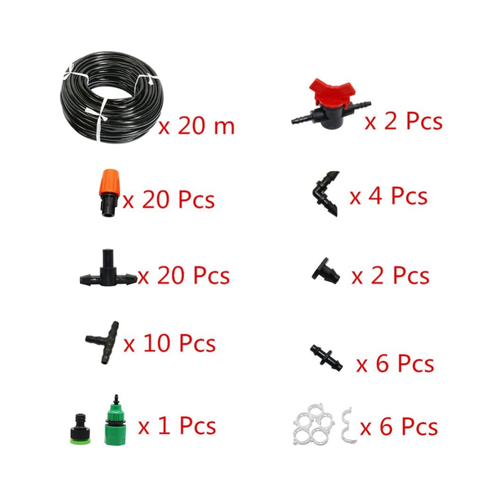 Zestaw do nawadniania kropelkowego 20 m system atomizacji DIY szklarnia ogród nawadnianie kroplowe zestaw do nawadniania rolnictwo zraszacz automatyczny zestaw do nawadniania (kolor: zestaw 20 m)