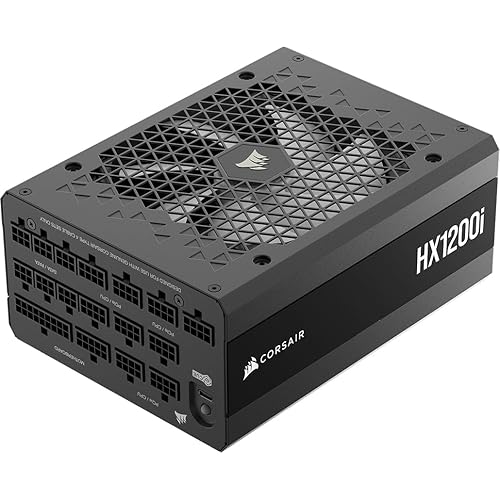 CORSAIR HX1200i (2025) Fully Modular Ultra-Low Noise ATX Power Supply with 12V-2x6 Cable – ATX 3.1 & PCIe 5.1 Compliant, Cybenetics Platinum Efficiency, Fluid Dynamic Bearing Fan – Black