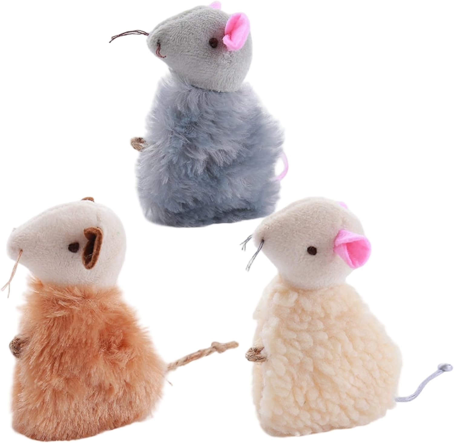Catnip Mouse 3Pcs Plush Cute Soft Cat Toy Mouse Interactive Refillable Catnip Toys for Teething Play Cat Toys Kitten Teething Toy Mice .-