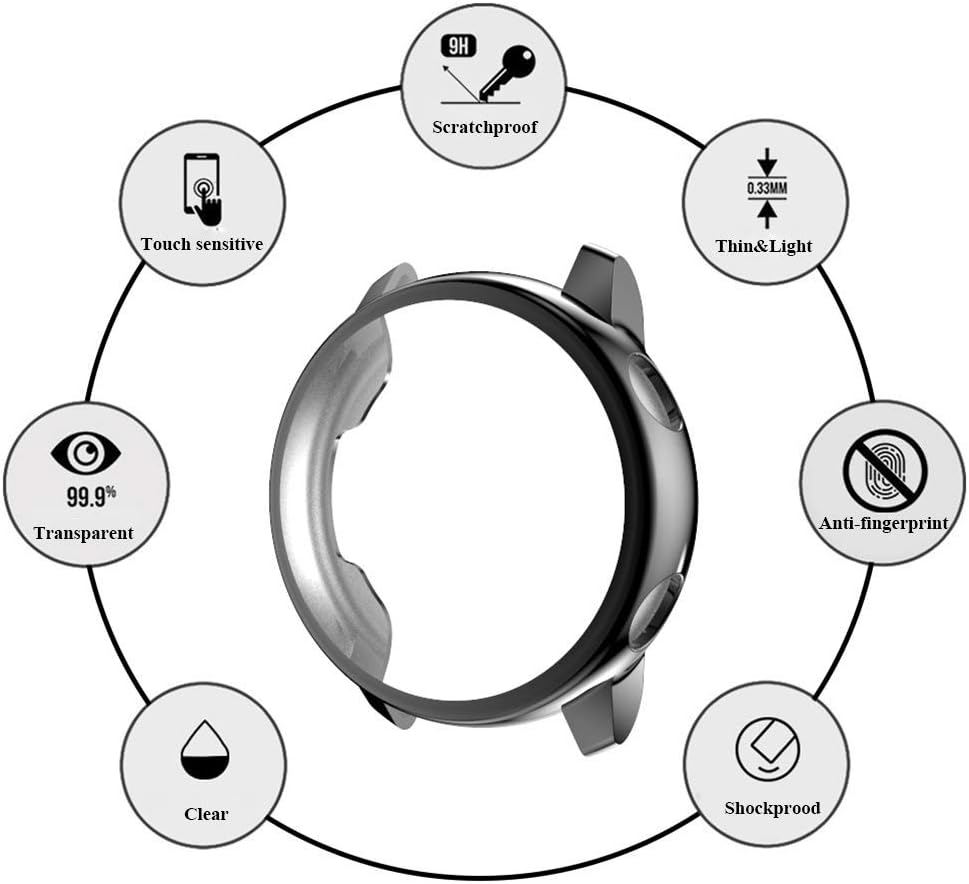 (6-Pack) KPYJA for Samsung Galaxy Watch 4 Screen Protector 40MM, All-Around TPU Anti-Scratch Flexible Case Soft Protective Bumper Cover for Galaxy Watch 4 Smartwatch (44MM, Red+Dark Green)