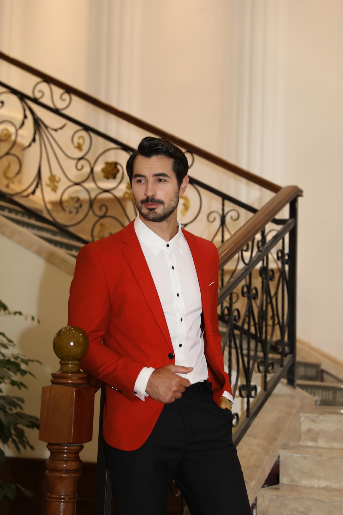 Allthemen Abiti da Uomo 2 Pezzi Suit Slim Fit Wedding Dinner Tuxedo Abiti per Uomo Business Casual Giacca e Pantaloni 10 Colori Disponibili