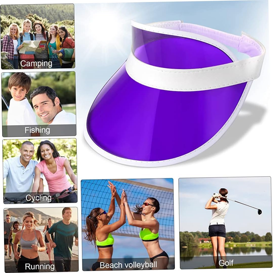 Unisex Sun Visors Plastic Clear Cap with UV Protection Candy Color Transparent Tourist Visor Cap Colorful Hat 14 Pack