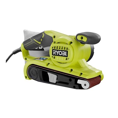 Ryobi BE319 Lijadora portátil de 6 amperios de 320 pies/minuto con cable (3 x 18 pulgadas) con bolsa de polvo extraíble integrada (banda de lijado