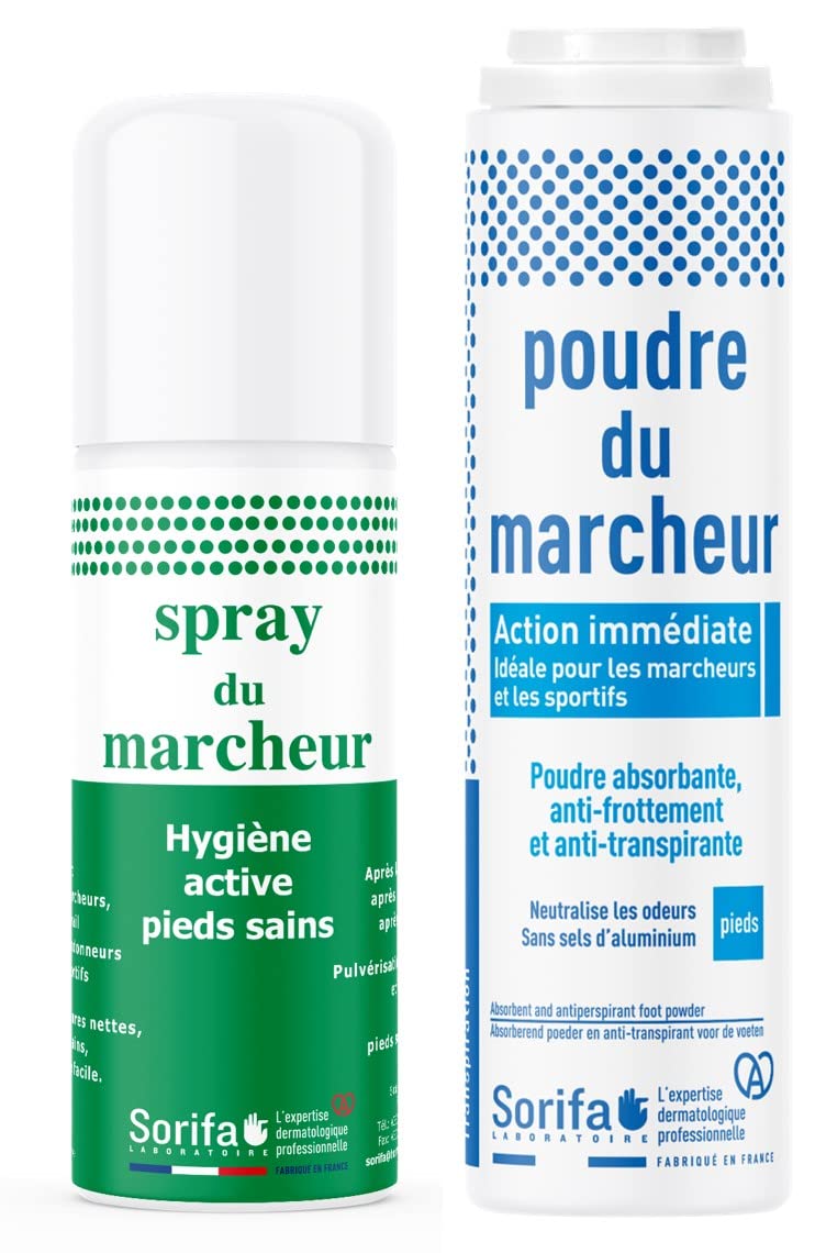Set di 3 - Spray da passeggio - Igiene del piede e della scarpa - Spray 150 ml senza gas