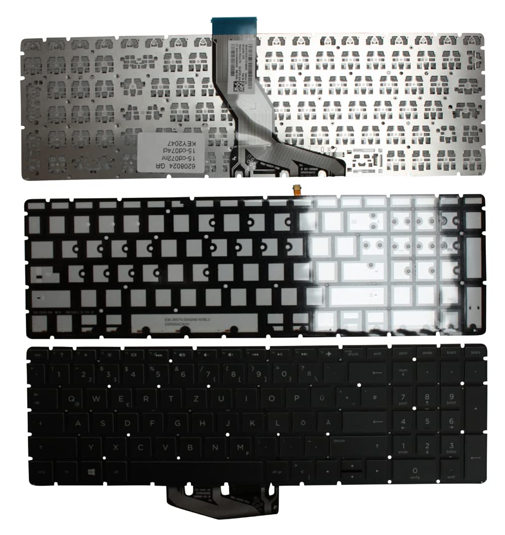 Clavier rétroéclairé allemand pour HP Pavilion 15-CD004CA silver Power4Laptops