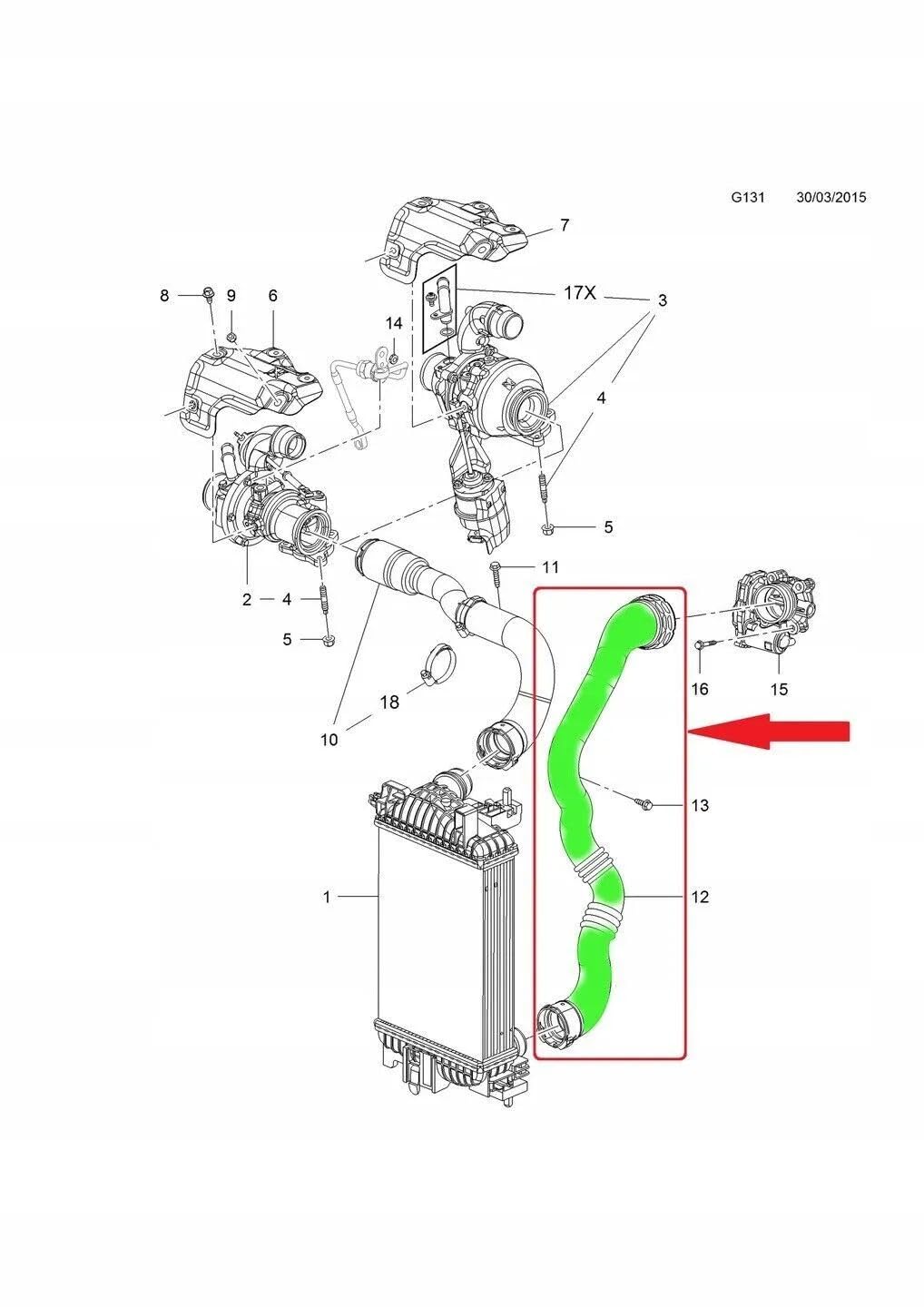LLS-GERMANY Tubo Turbo compatible con O.p.e.l. Meriva B (S10), 1.6 CDTi, 95 PS, 110 PS, 136 PS, 13360919, 1302271, conexión original HENN
