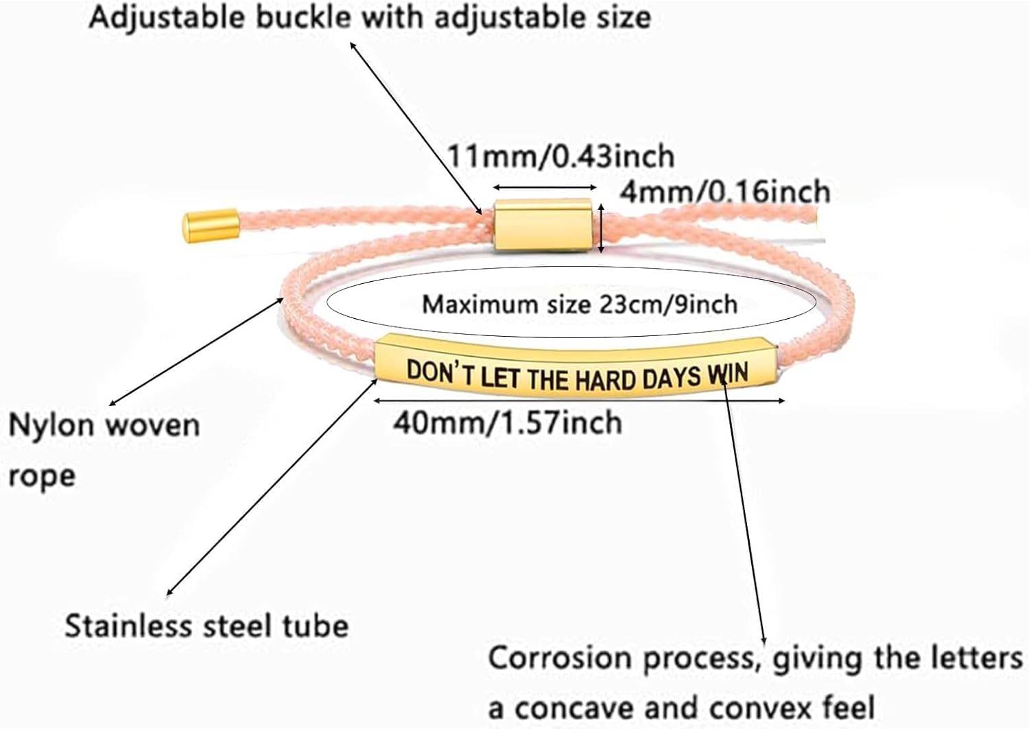 Remember Who The F You are Bracelet Dont Let The Hard Days Win Bracelet Motivational Bracelet for Women Braided String Inspirational Gifts - Image 6