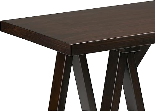 Miniatura 57 de SIMPLIHOME Sawhorse - Mesita de noche de madera maciza de 24 pulgadas de ancho, moderna, industrial, color gris envejecido, para sala de estar y