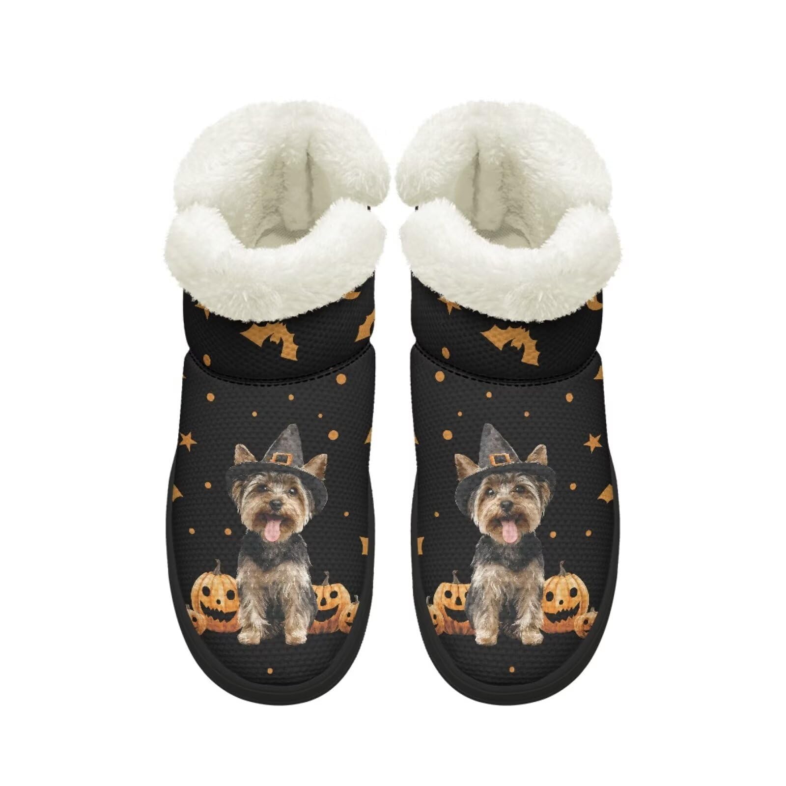 Womens Barefoot Boots Shoes Wide Toe Box Winter Snow Boots Warm Furry Ankle Booties EVA Outsole for Holiday