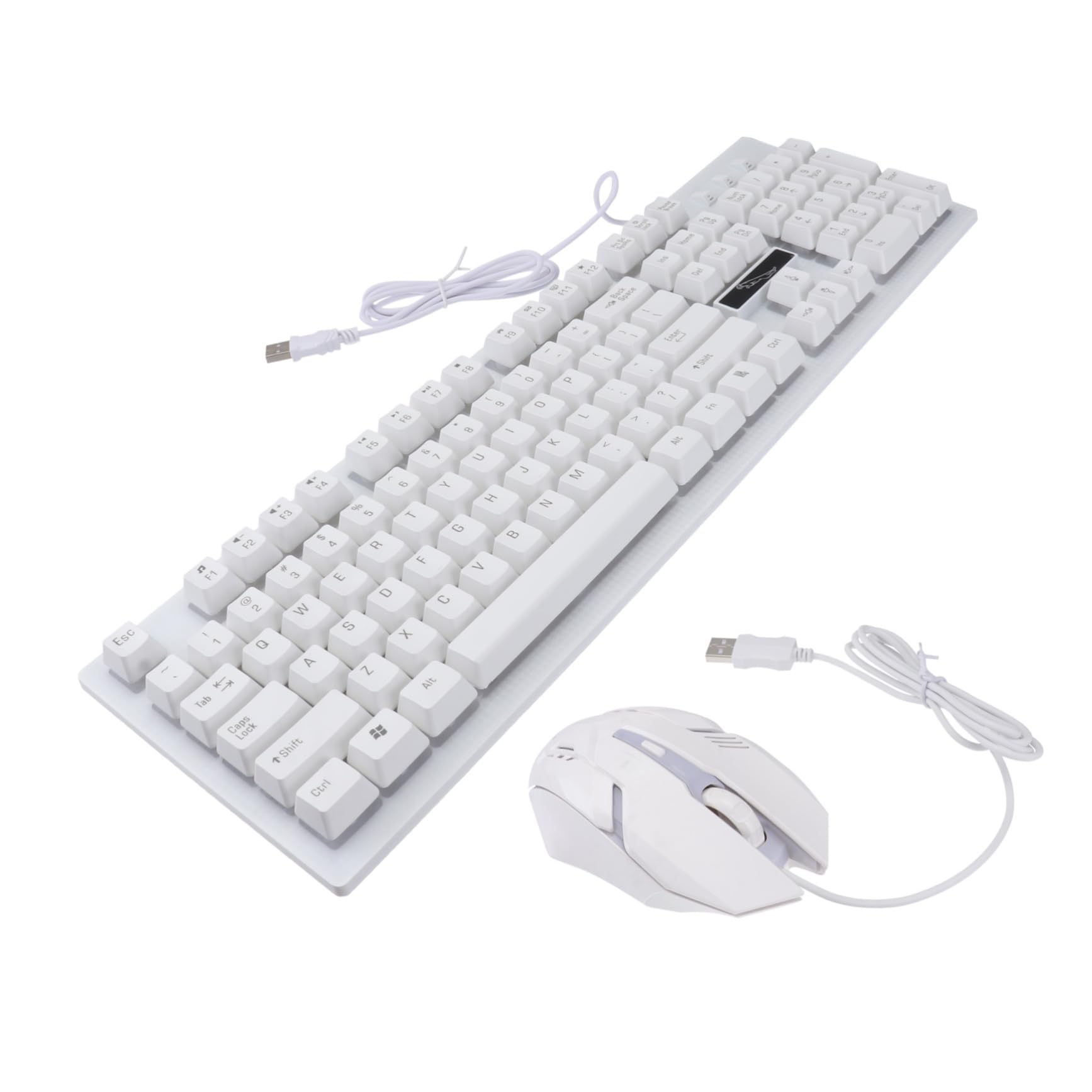 Teclado blanco y mouse para PC con diseño ergonómico y antifantasma 8