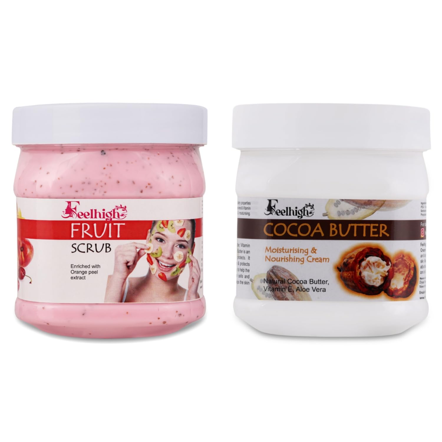Feelhigh Face & Body Mix Fruit Scrub Enriched with Mix Fruit Extract & Cocoa Butter Cream -Skin care Products (2 Items in the set)-image-19
