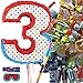 Produktbild Pinata Set: * ZAHL 3 * mit + Maske + Schläger + 100-teiliger Süßigkeiten-Füllung No.1 von Carpeta© // Handgefertigte spanische Pinata. Tolles Spiel für Kindergeburtstag oder Mottoparty