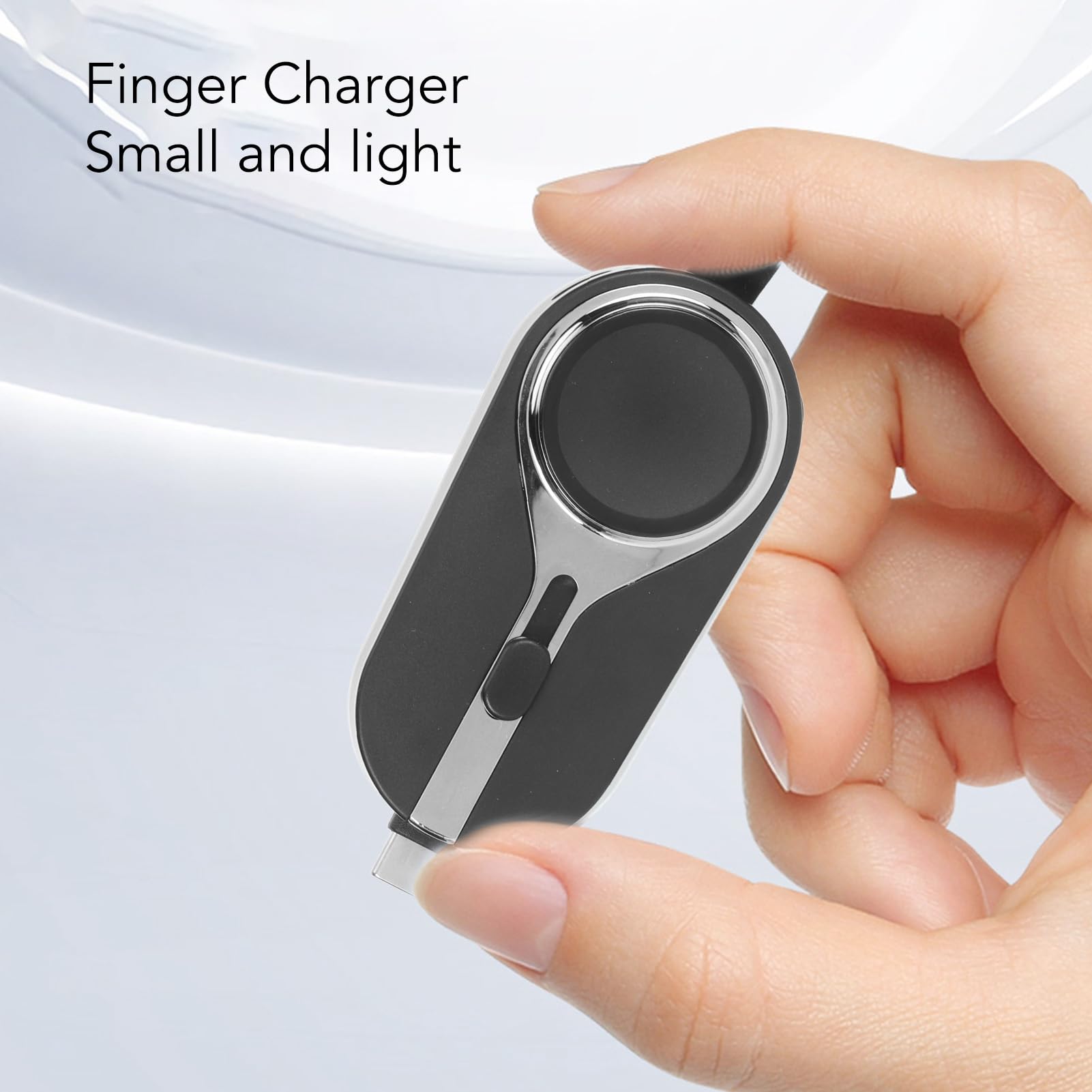 AMONIDA Mini Banque d'alimentation Portable, Porte-clés, 2000mAh, Chargeur d'urgence Compact, pour Montre et Téléphones iOS, Voyage en Plein Air (Black)