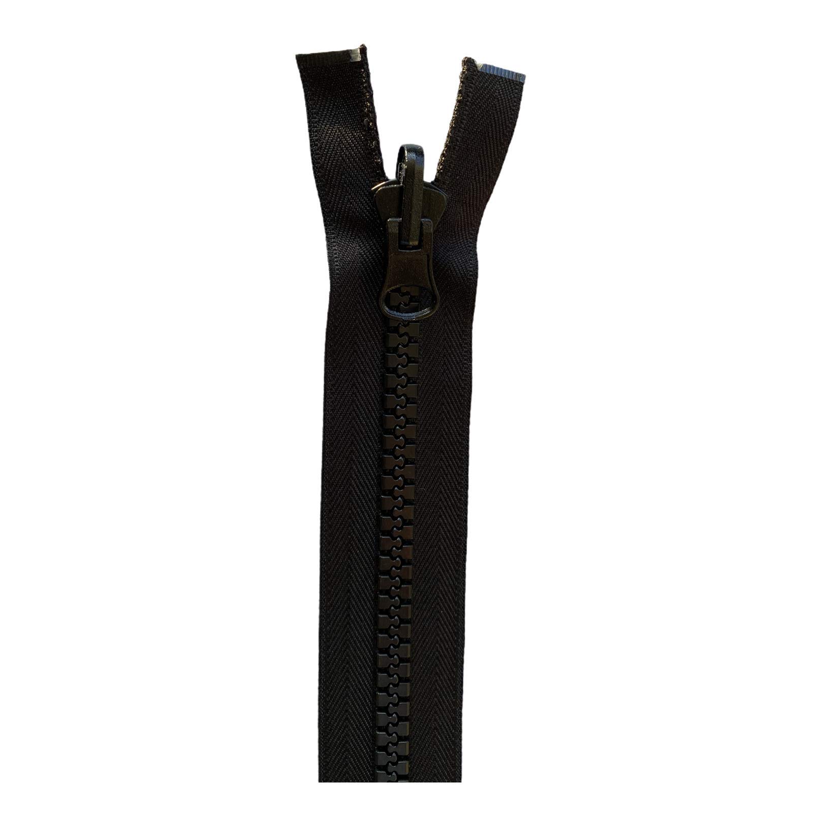 No.10 Plastic Zipper Open End Zip Heavy Duty from 24 to 220 inch, (Black (322) - Reversible Puller, 80 inch - 200 cm)