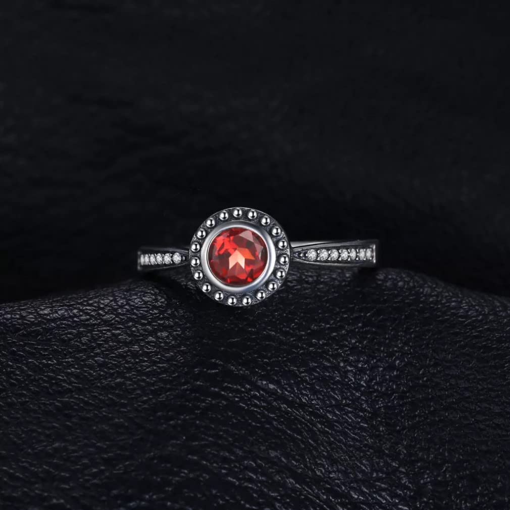 Natürlicher Granat 925 Sterling Silber Ring für Frau Edelstein Schmuck Jahrestagsgeschenk