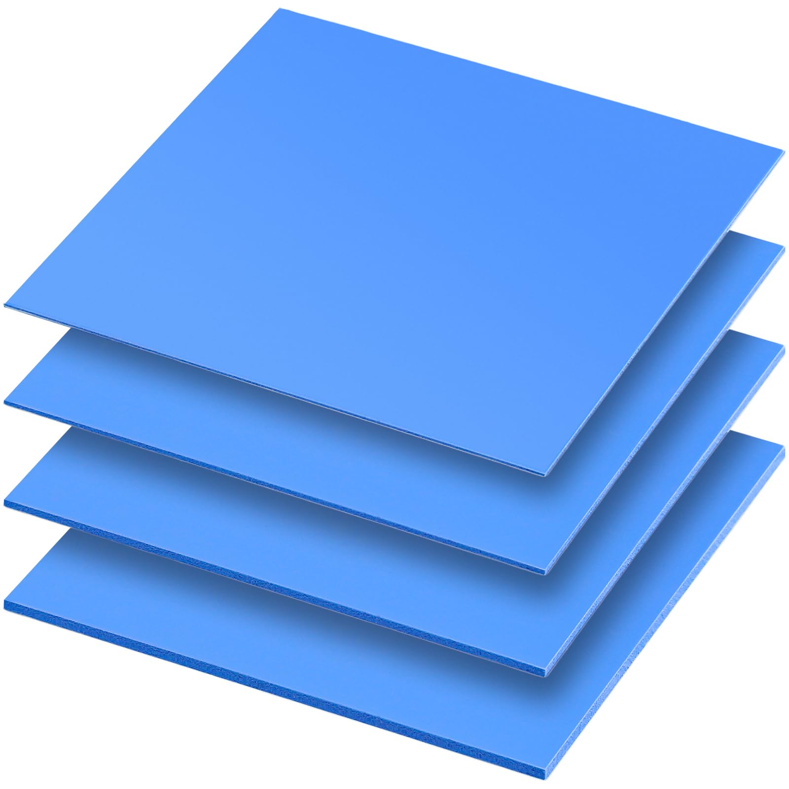 4 Pieces Silicone Thermal Pads 100 x100mm 0.5mm 1mm 1.5mm 2mm Highly Efficient Thermal Conductivity 6.0 W/mK Heat Resistant Silicone Thermal Tape for Laptop Heatsink CPU GPU SSD IC LED Cooler