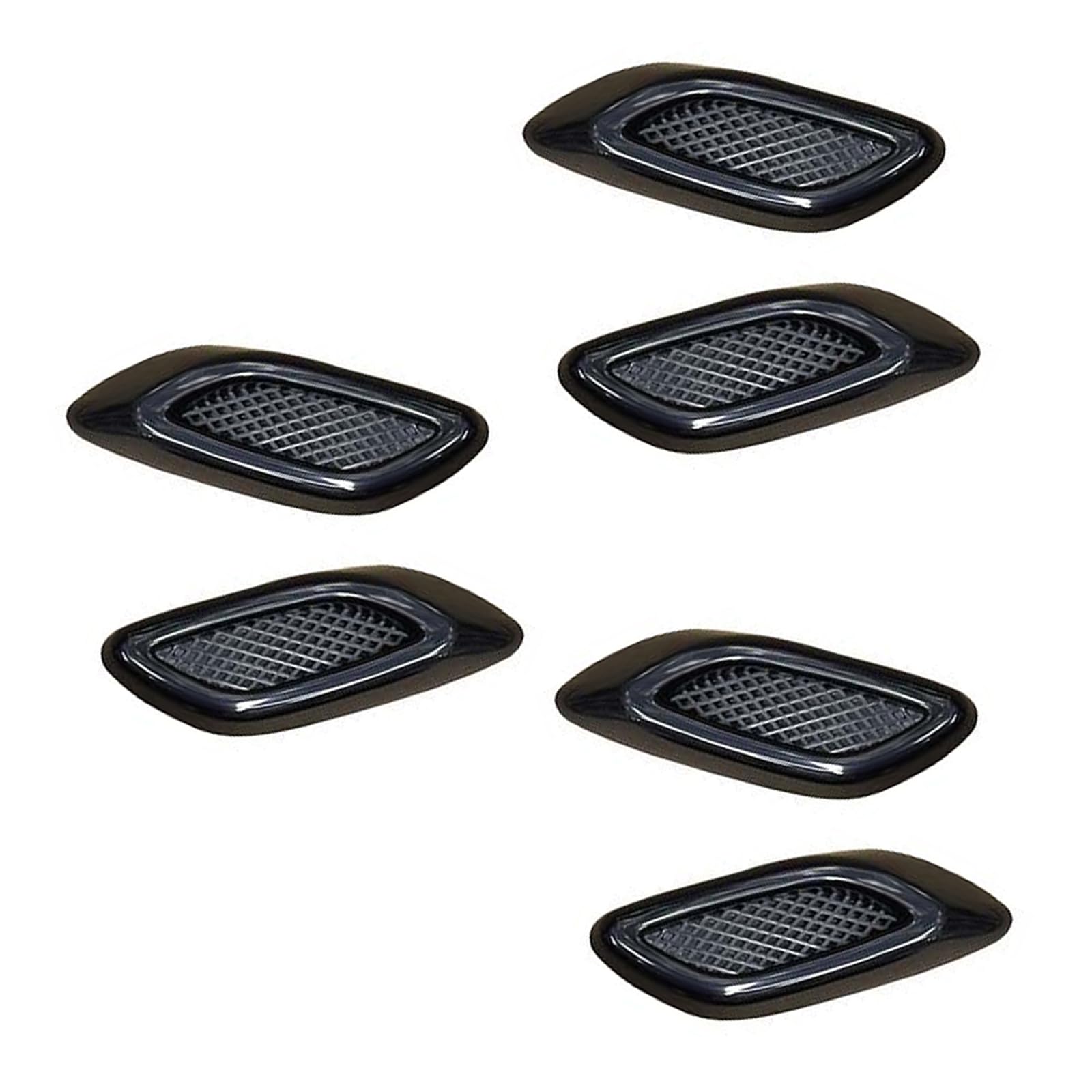 6 PCS Car Fender Trim Decorative, Fashion Exterior Hood Side Door Air Vent Cover, Air Flow Fender Side Intake Vent Decal, Sport Modified Simulated Air Outlet Accessories for Cars (Black)