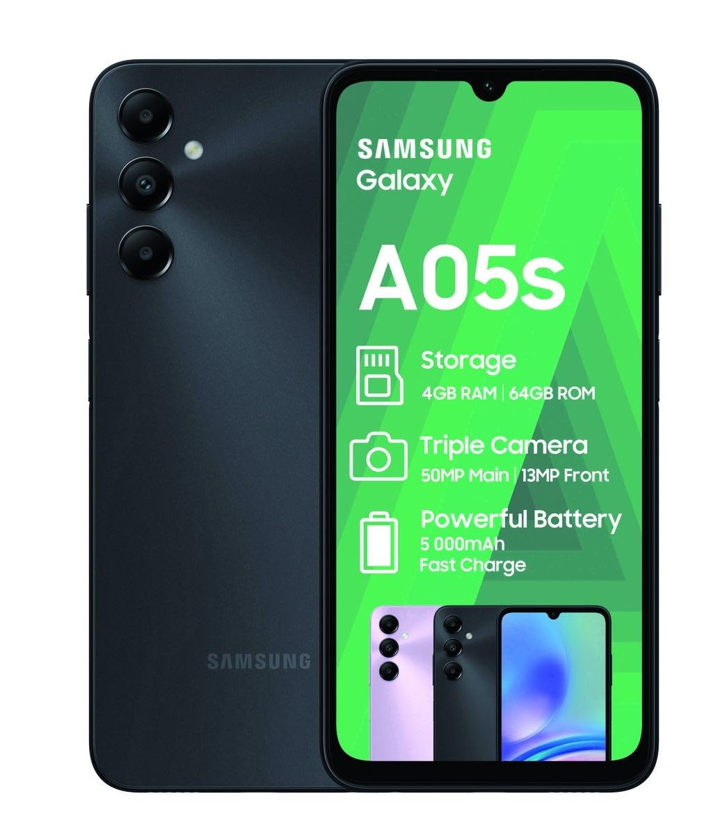 SAMSUNG A05s 64GB SM-A057F/DS BLACK LTE AFA : Amazon.co.za