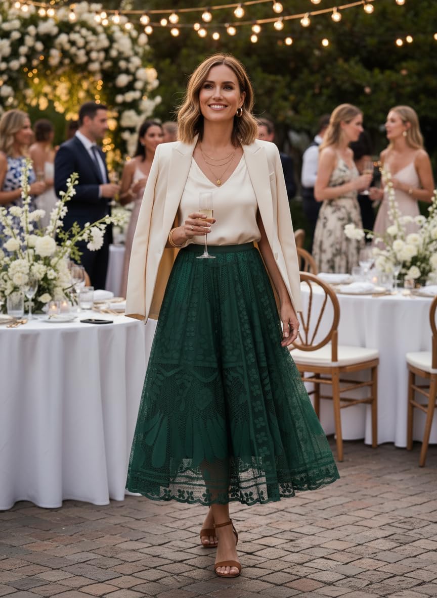 Womens A-Line Tulle Pleated Skirt Date Night Outfits Cocktail Garden Party Boho Casual Stage Performance Theme Party - Image 5