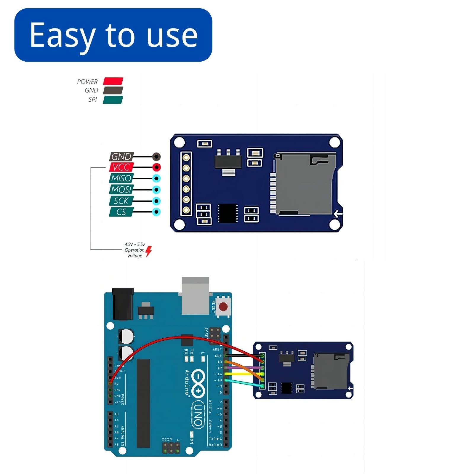Sd Card Reader AZDelivery Micro SD Storage Board For Arduino With ...