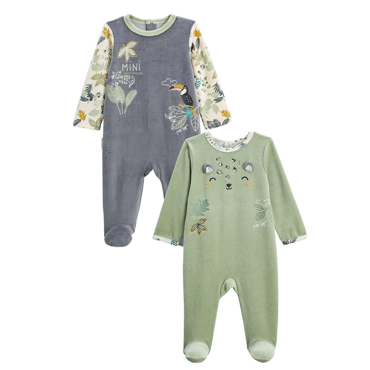 Petit Béguin - Lot de 2 Pyjamas bébé en Velours Boavista