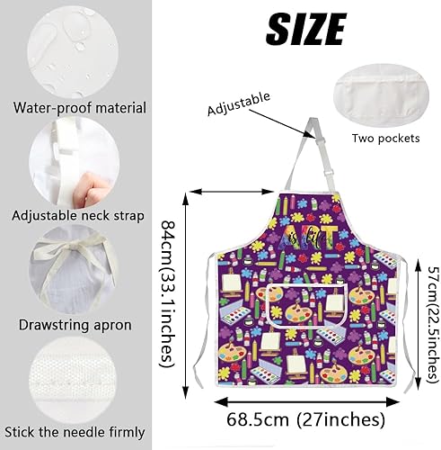 Miniatura 4 de JXGZSO Delantal de artista de pintura con bolsillos Art is Life Delantal de artista pintor regalos para amantes del arte, regalo para profesores de