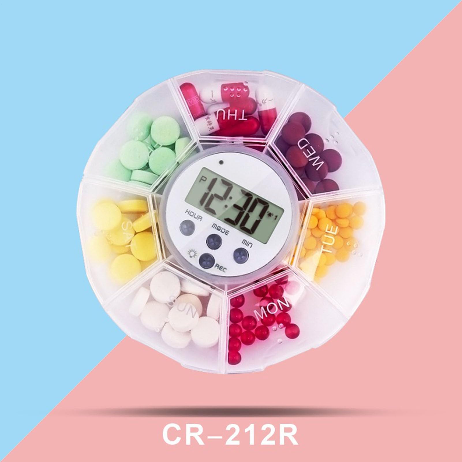 Dispenser Automatico per Farmaci,Portafarmaci Con Timer - Funzione Di Registrazione, 7 Scomparti Per Organizzazione Farmaci Per Anziani, Case Di Cura, Ospedali E Viaggi