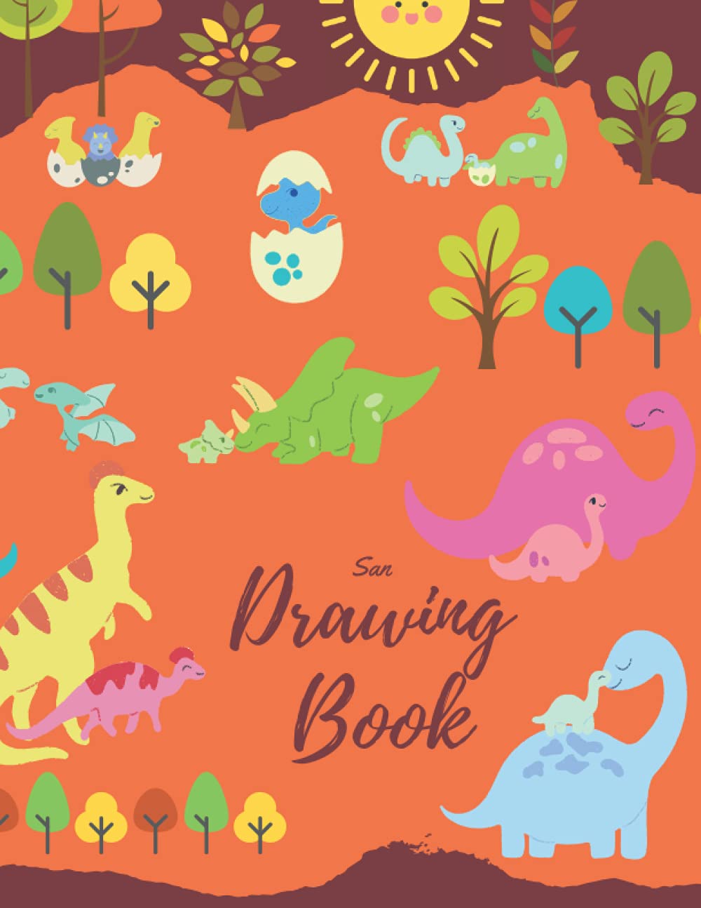 San Drawing Book Sketch Book - Dino - 100 pages: 8.5x11 : for Sketching, coloring, drawing, painting or doodling