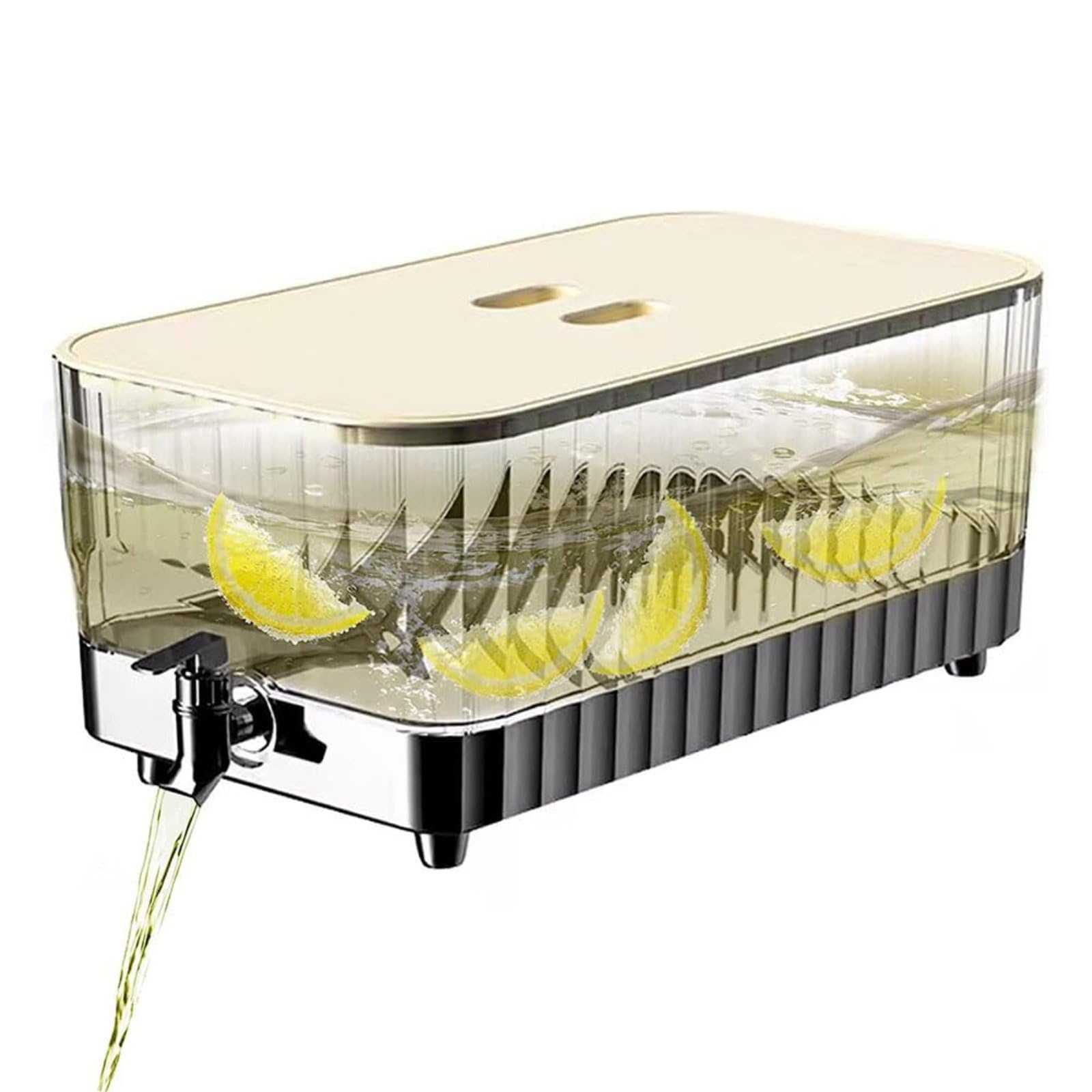 MYUYEE 5.3L Drink Dispenser With Tap, Fridge Water Dispenser With Tap, Easy Filling Wide Mouth, Glass Jug Cocktail Accessories, Fridge Drink Dispenser, Water Pitcher, Beverage C