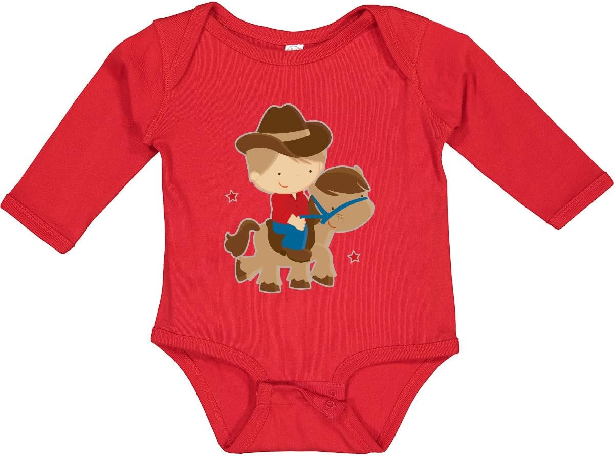 inktastic Cowboy Boy on Pony Long Sleeve Creeper