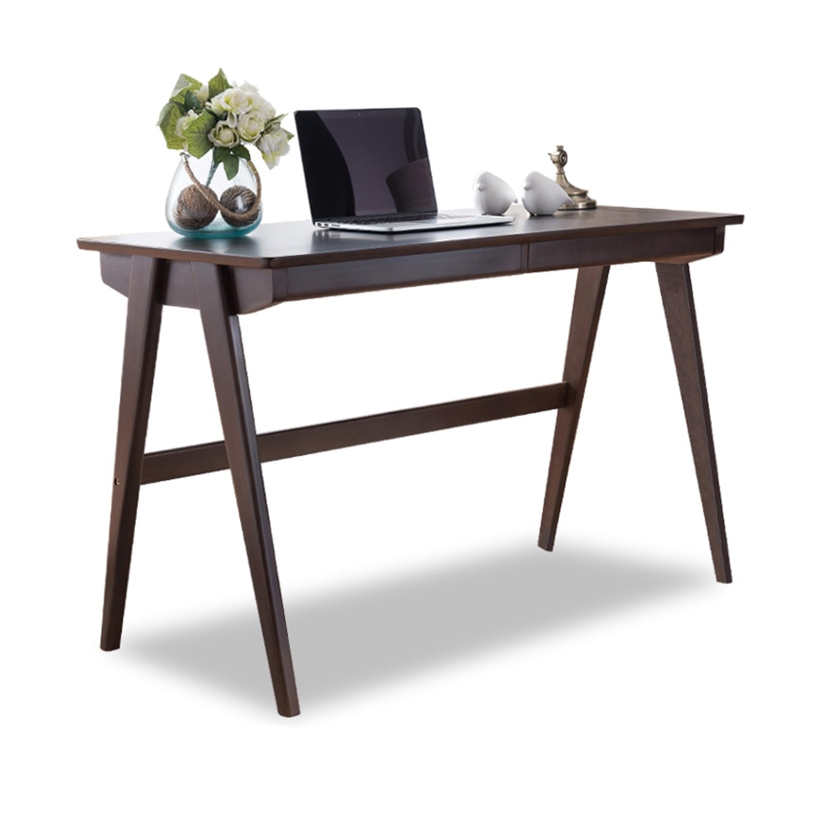 EINES Desk Game Table Home Office Desk Modern Minimalist Office Desk Study Writing Table with Double Drawers Home Monitor Stand Workstation(Natural,1 meters)