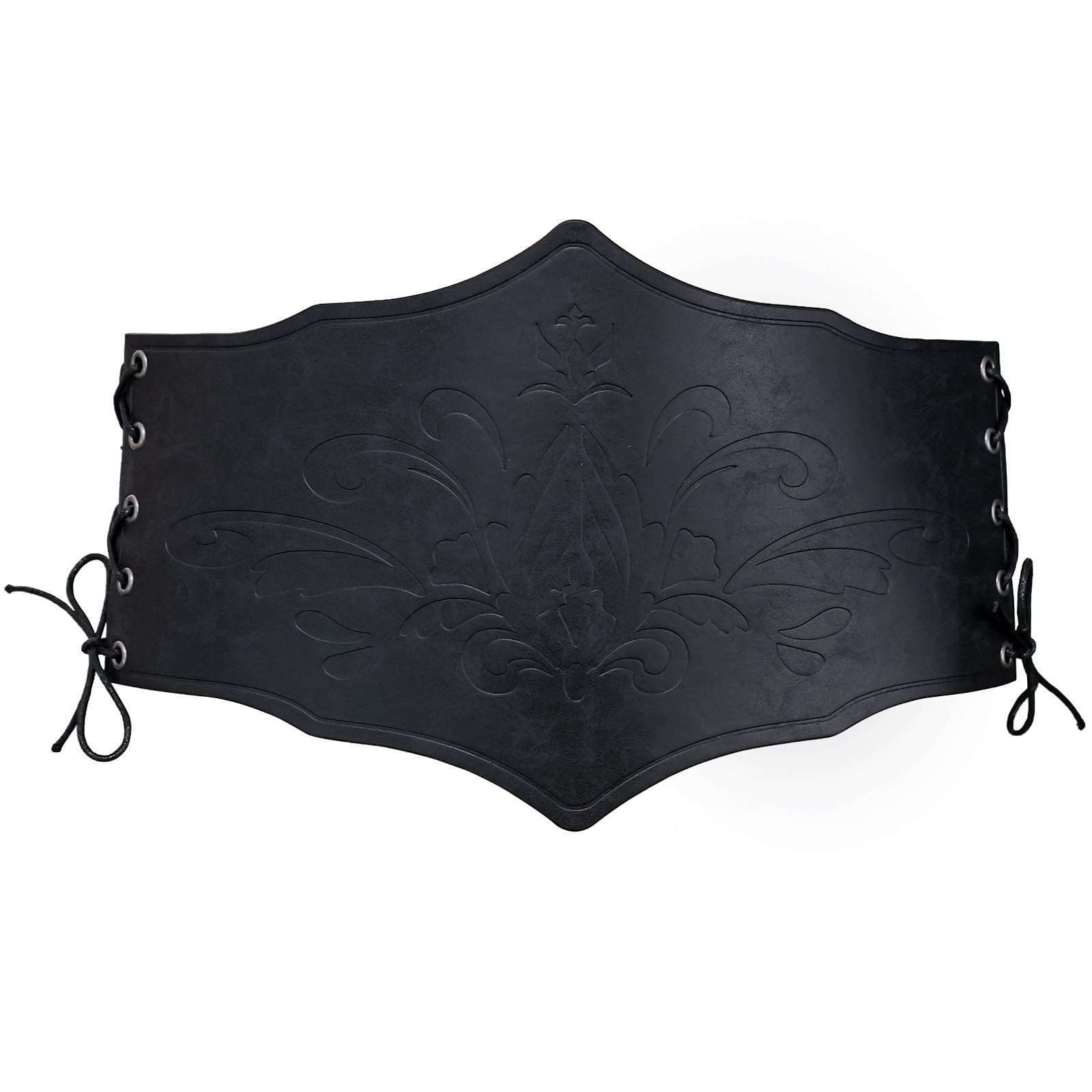 ZEPFJHE Medieval Corset Band Waist Cincher PU Leather Embossed Waistband for Fashion and Comfortable Waist Accessory Medieval Corset
