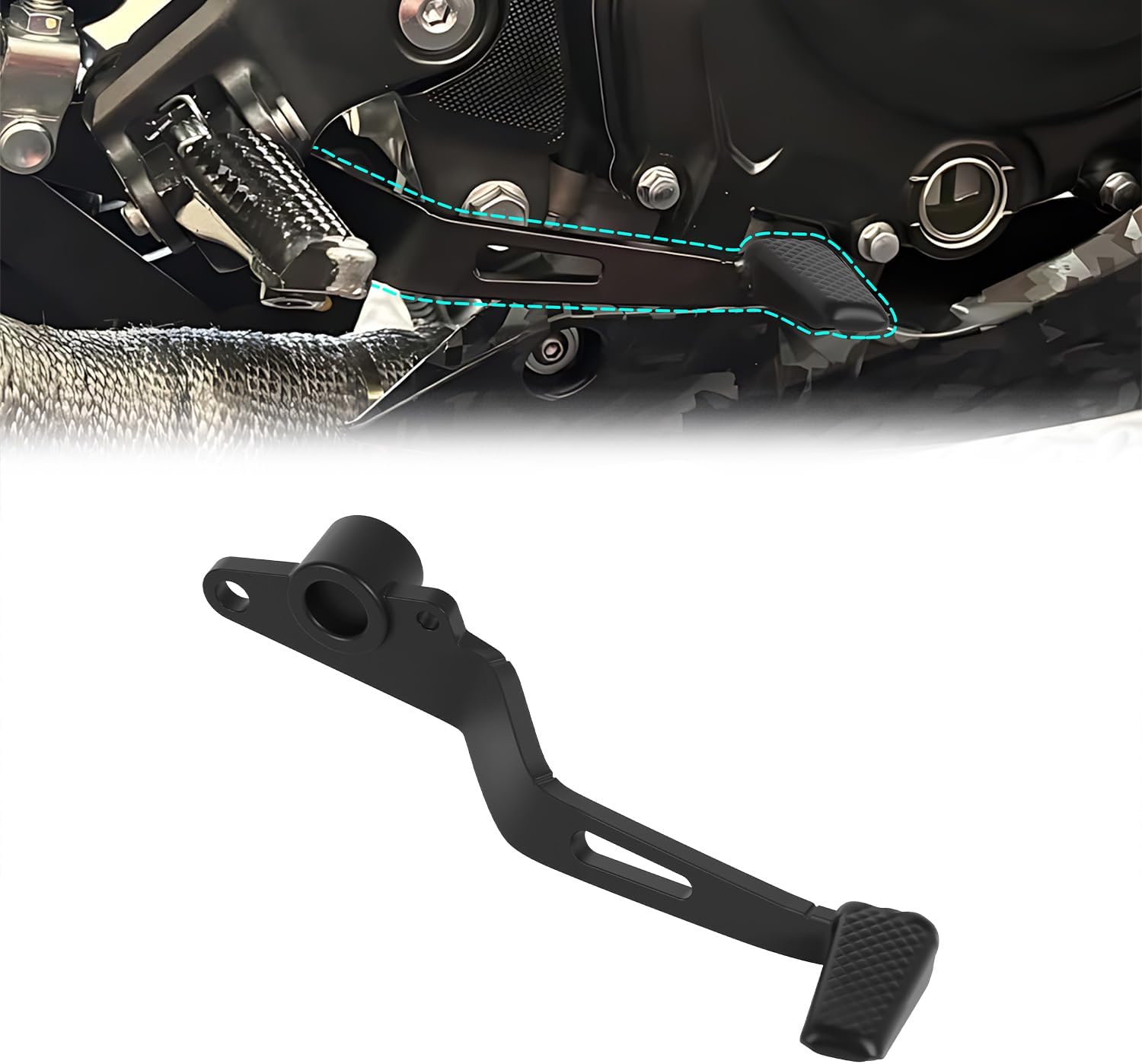 Rear Brake Lever for 2018-2025 Ninja 400, Ninja 500, Z400, Z500, Ninja e-1 ABS, Motorcycle Foot Pedal Accessories Replacement (Black)