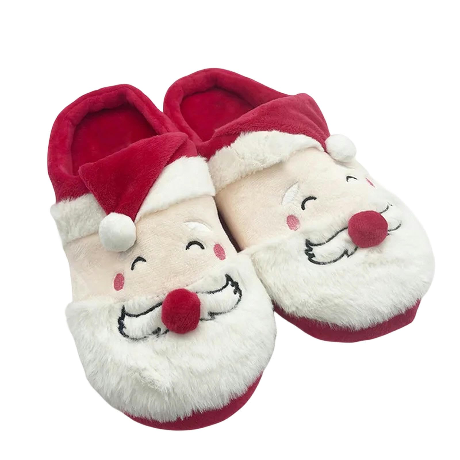 Kapcie Rote Baumwollschuhe Święty Mikołaj Baumwollschuhe Ciepłe Innenschuhe Weiche Bodenschuppen