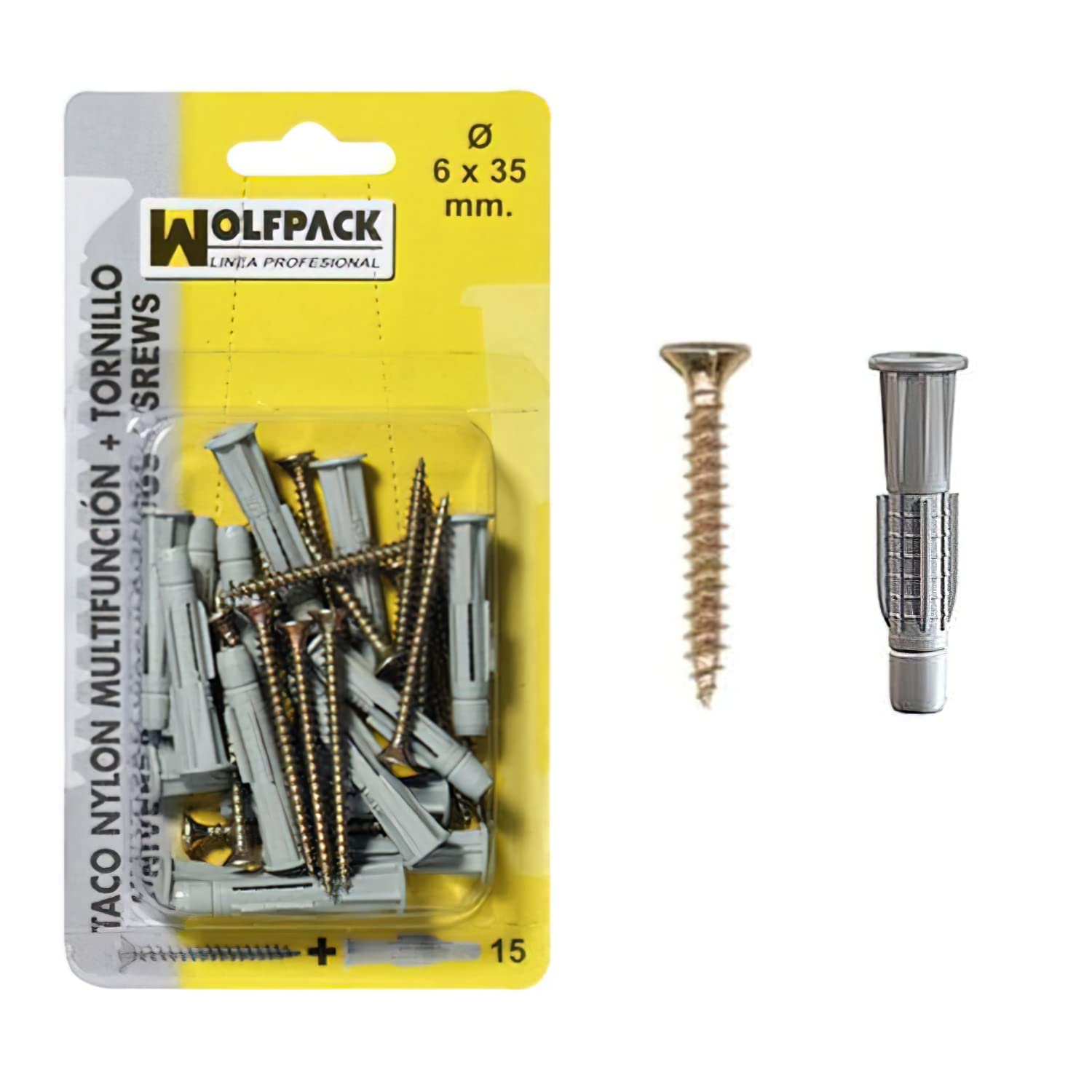 Multi-Action Plug + MU Screw 10 x 60 mm (5 Pieces), Multicoloured, único