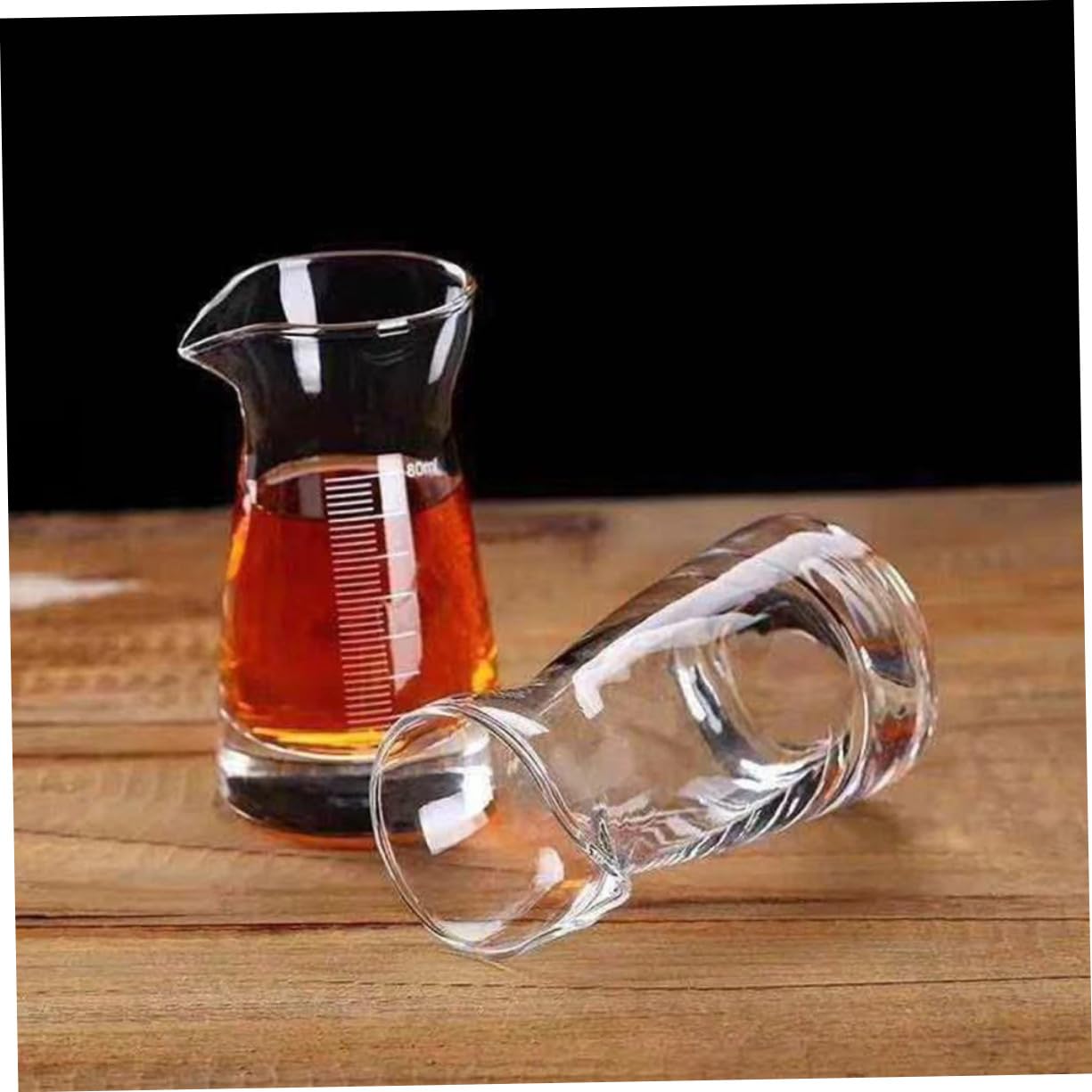 STOBAZA 6 Pezzi Bicchieri Misurini Liquidi Vetro Trasparente con Scala Graduata per Cocktail Whisky e Bevande Misurazione Precisa per Casa Bar Feste