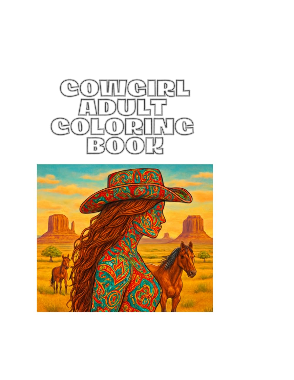 Cowgirl Adult Coloring Book