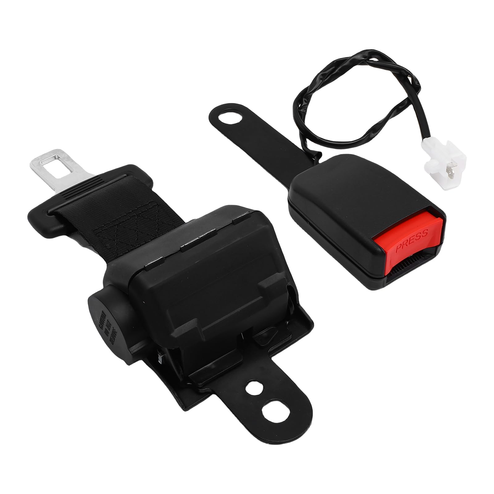 VBESTLIFE Ceinture de sécurité Universal Forklift, 2 Points Pointus S'adaptent à la Tondeuse de Tracteur Buggy Rétractable 43.3 Pouces