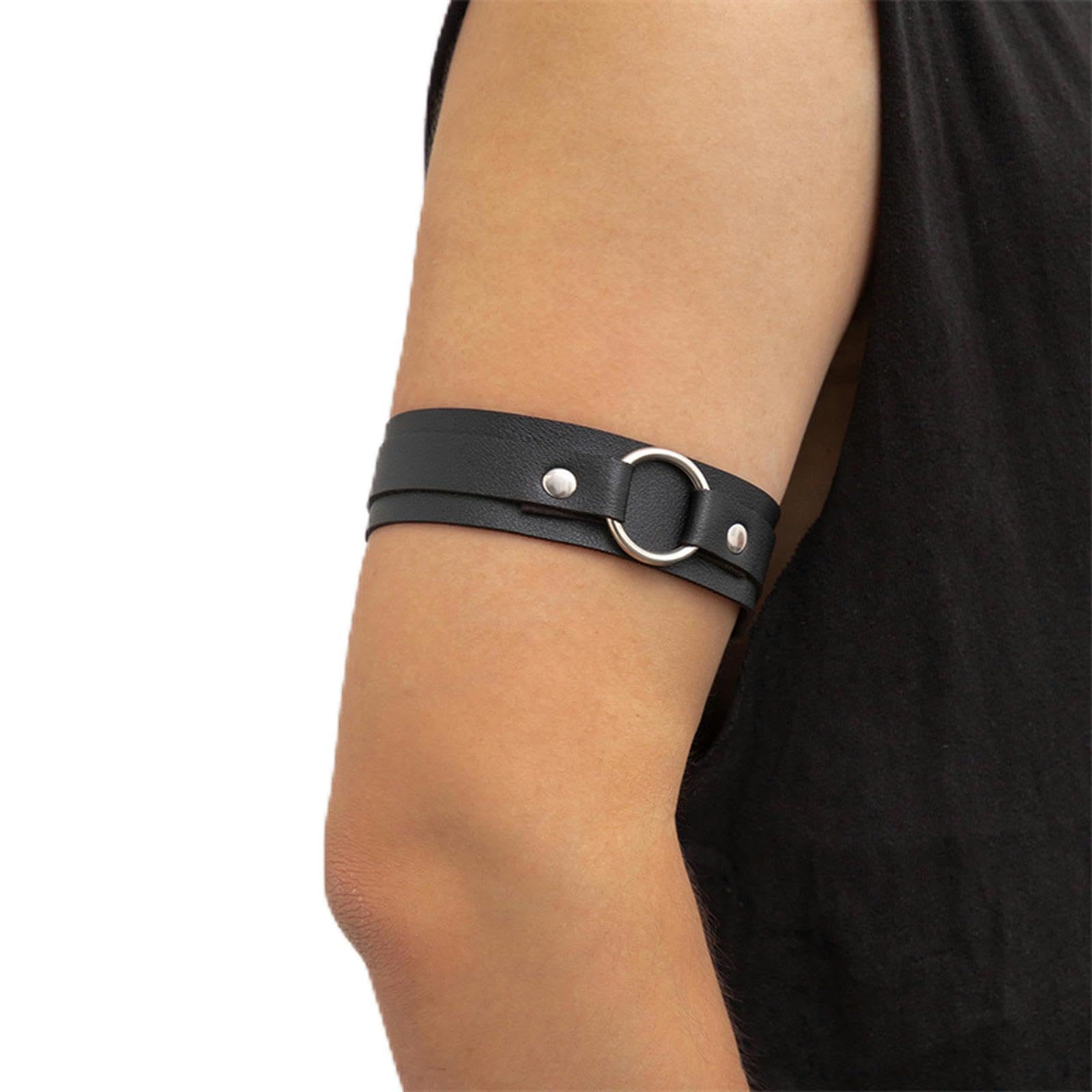 VOIV Men Sexy PU Leather Armband Bracelet Harness Belts Adjustable Bondage Body Cage Arm Rings Rave Cosplay Clubwear