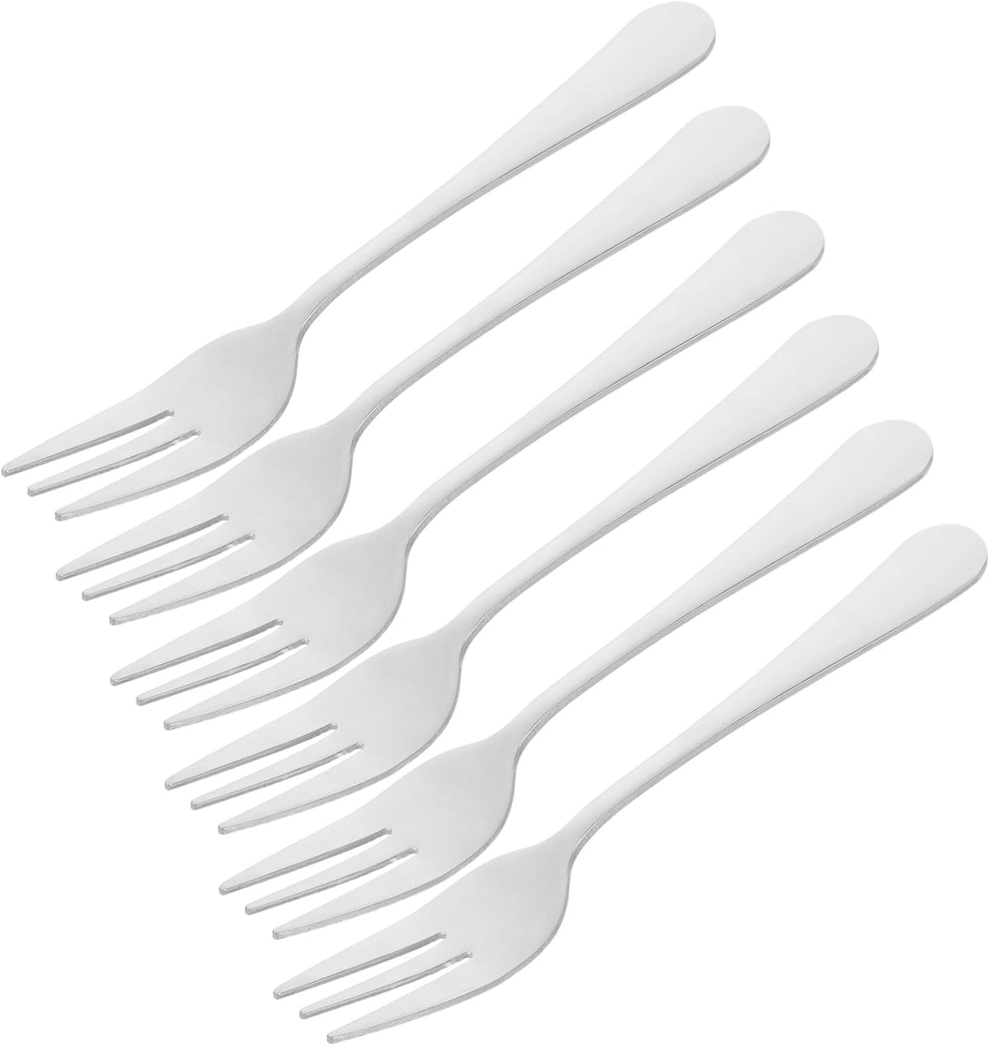 FRCOLOR 6pcs Stainless Steel Salad Forks for Daily Dining and Versatile Use, Elegant Design Sleek Silver Finish, Dishwasher Safe Table Forks for Kitchen and Restaurant