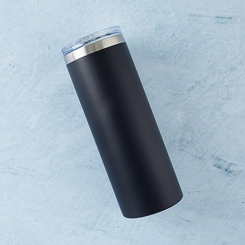 GAM - Vaso personalizado con grabado láser, vaso de café de 20 onzas, vaso delgado de acero inoxidable con tapa y pajilla, vaso aislado para botella