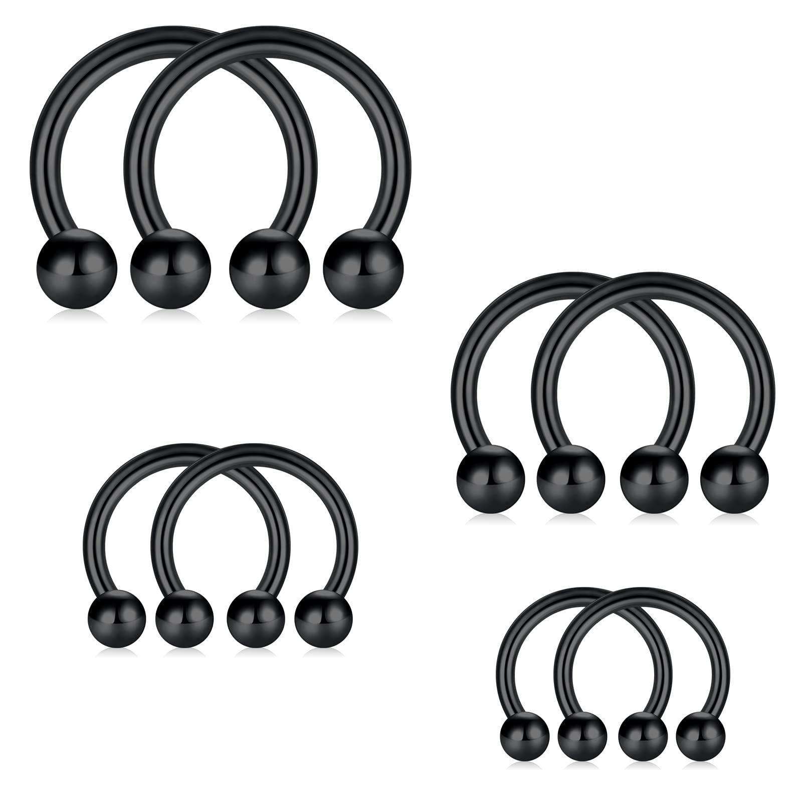 Longita16G Caballo Piercing Septum Acero Inoxidable Piercing Nariz Septum Nose Ring Septum Piercing Helix Cartilago Oreja Diámetro 6-12MM Septum Piercing