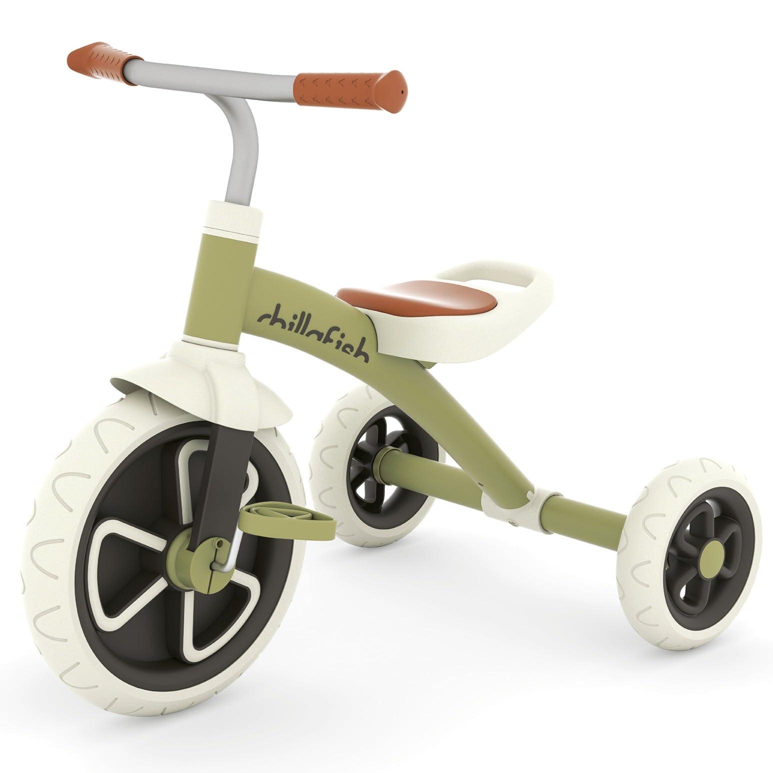 Chillafish Ziggi Trike - Sturdy, Vibrant Ride-On Tricycle for Toddlers 2-5-Years, Enhances Motor Skills & Outdoor Play, Olive