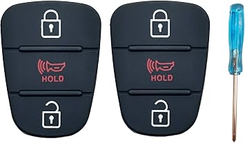 Key Fob Button Pad Replacement Fit for 2010-2013 Kia Soul 2012-2014 Kia Rio Sportage 3 Buttons Keyless Entry Remote Control Flip Car Key Fob Cover Case Shell Insert Keypad 1