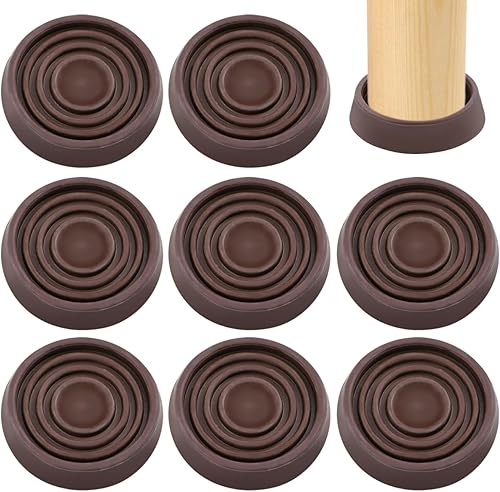 8 tazas redondas de goma para ruedas, 1.5 pulgadas, almohadillas de goma antideslizantes para pies, protector de suelo antideslizante para ruedas de