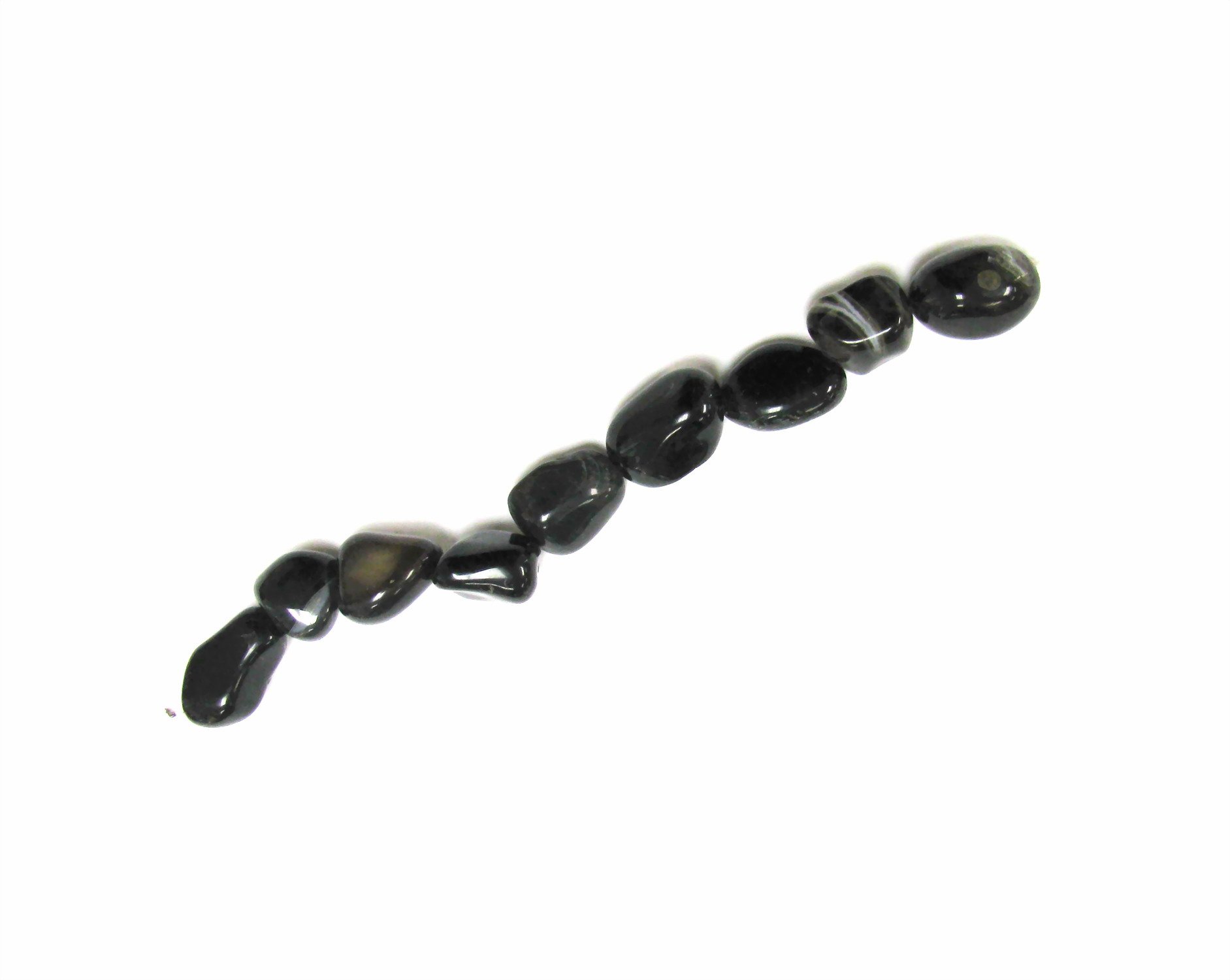 Linpeng Agate Stone Beads Strand, 7-Inch, Dark Brown
