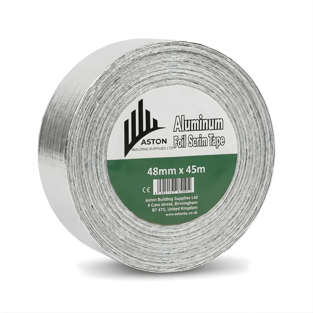 ABS PowerFoil Aluminium Foil Vapour Barrier Membrane – Reflective Insulation Roll for Roof, Wall & Floor – Moisture & Heat Resistant – CE Approved Thermal Insulation (ONLY Tape)