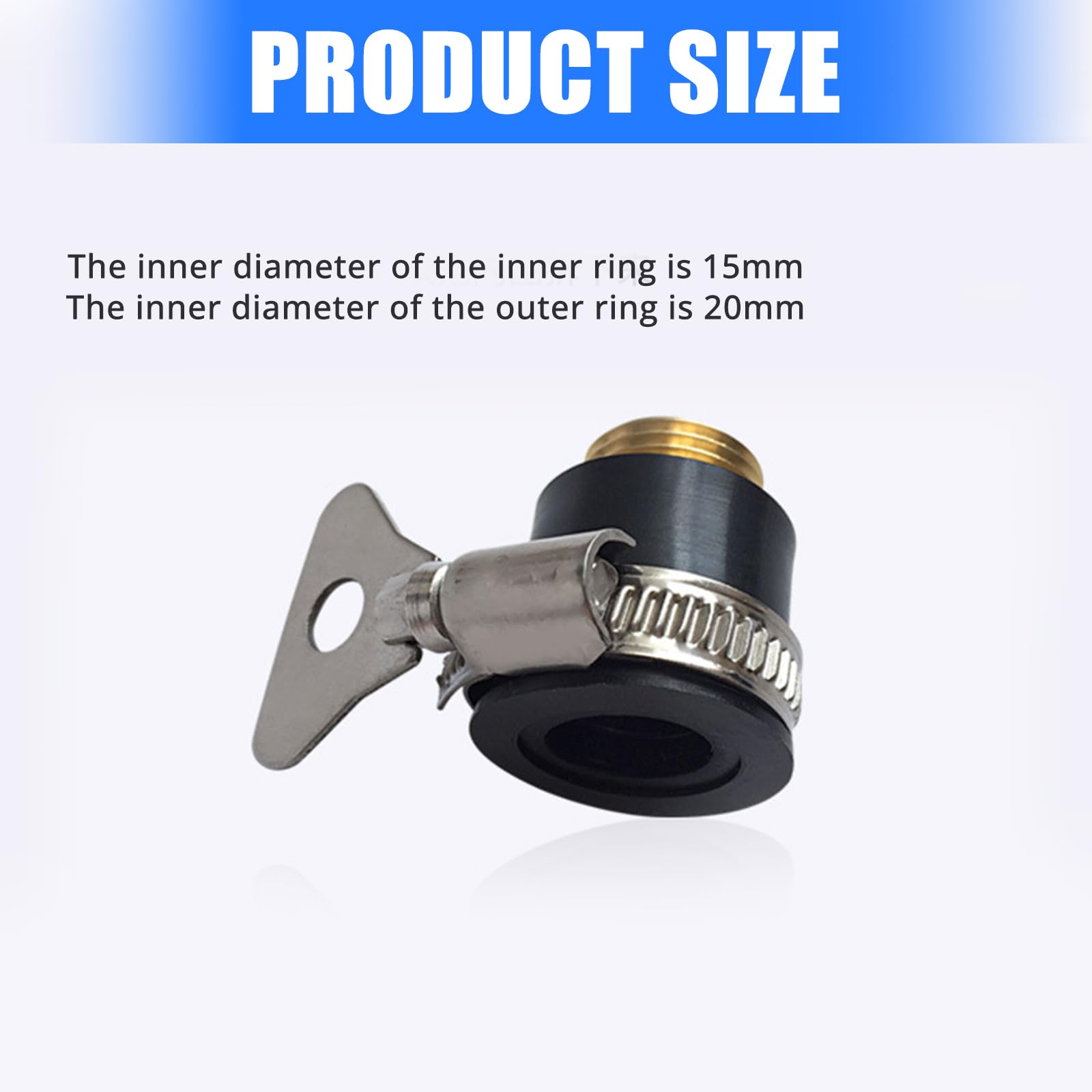 Conector de grifo de latón de 1/4 pulgadas, paquete de 4 accesorios roscados para riego de jardín, adaptador de manguera fácil de instalar con clips para lavadoras a presión y uso en exteriores